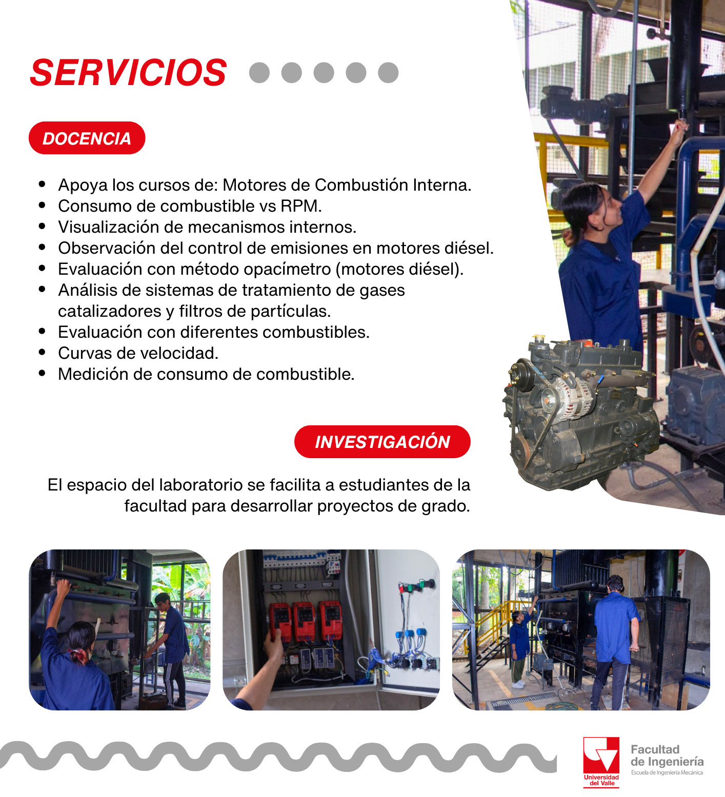Servicios del Laboratorio de Mecánica de Fluidos - Docencia