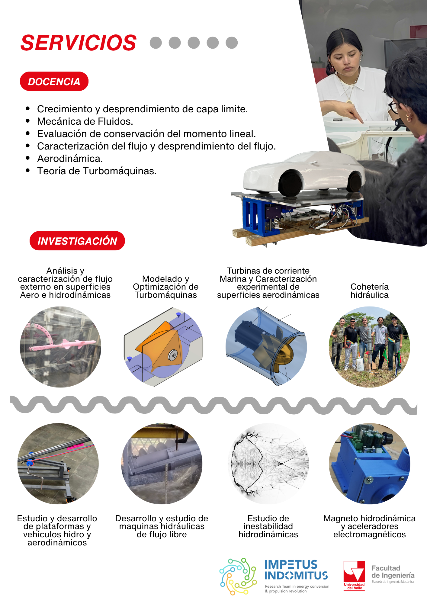 Servicios del Laboratorio de Mecánica de Fluidos - Docencia