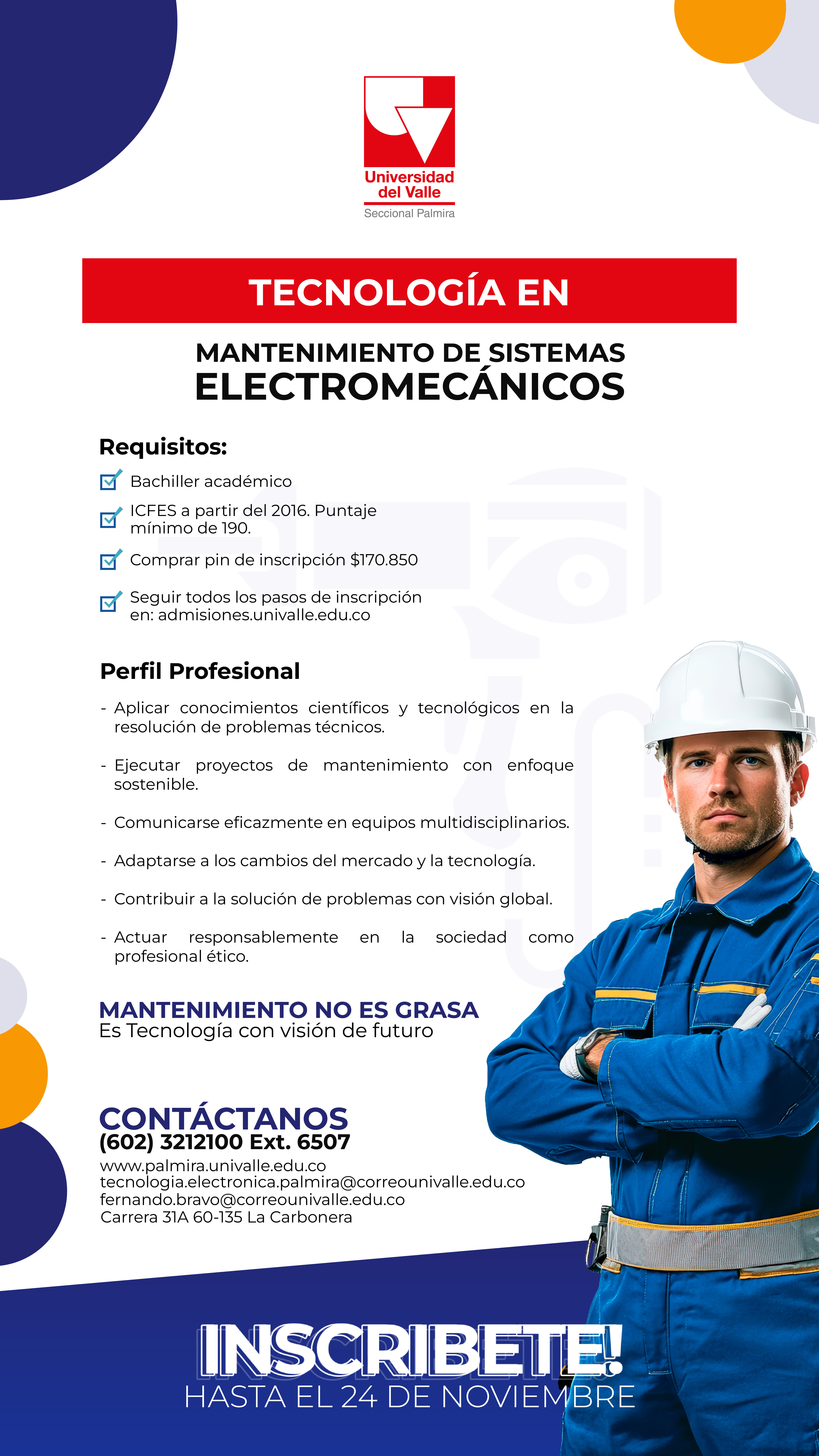 Tecnología en Mantenimiento de Sistemas Electromecánicos - Universidad del Valle