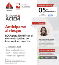 Jueves de ACIEM: Anticiparse al riesgo mediante el análisis del costo del ciclo de vida de los activos